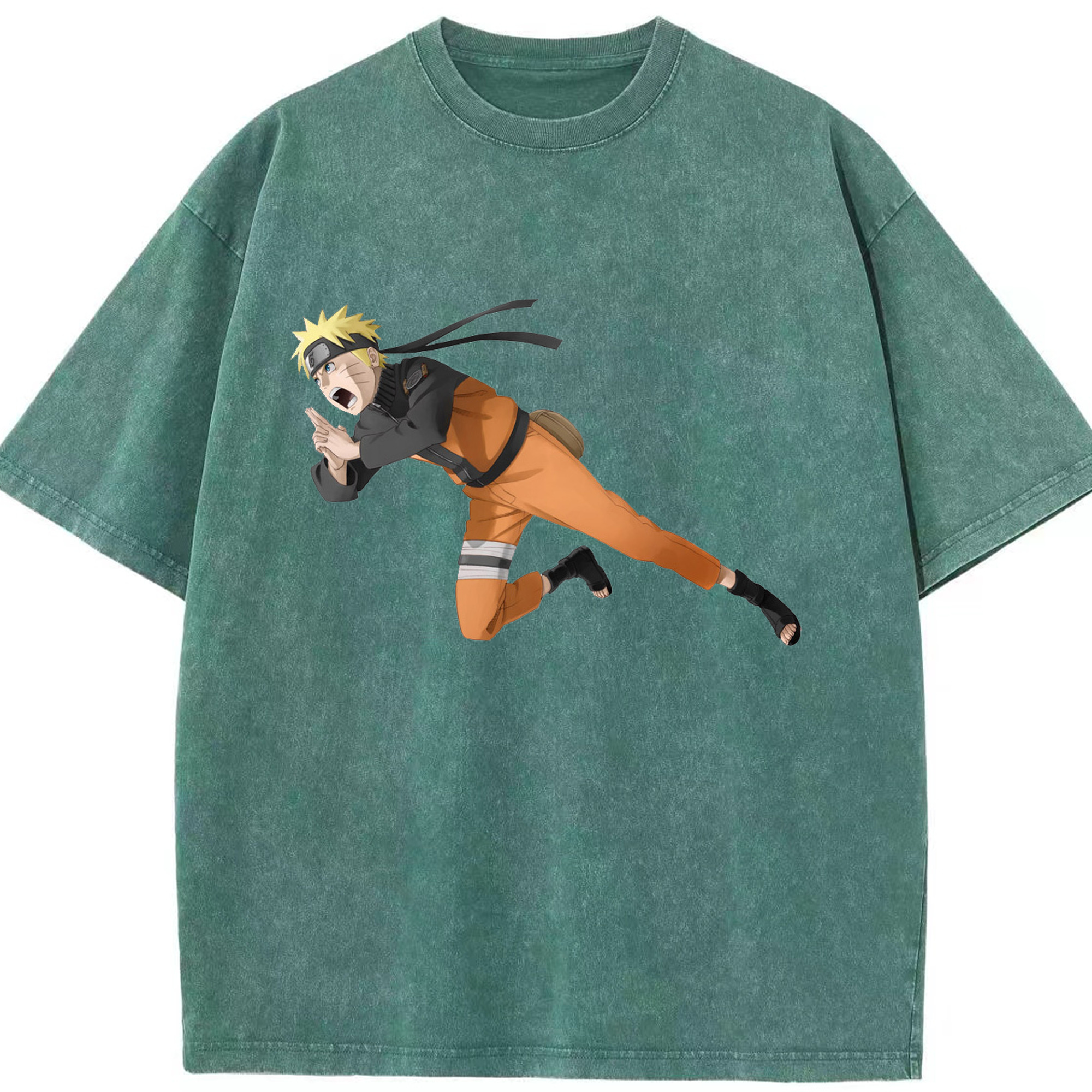 （画像用） NARUTO -ナルト- うずまき ナルト Uzumaki Naruto 綿100% ヴィンテージ風 半袖Tシャツ（フロントプリント）
